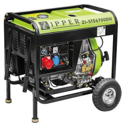 Zipper ZI-STE6700DH groupe électrogène 5700 W 12,5 L Diesel Noir, Vert clair
