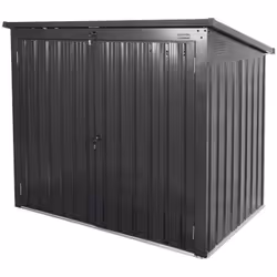 Conteneur à déchets en tôle d'acier galvanisée (revêtement par poudre) offre de la place pour 2 bacs (2 x 240l) Le haut du ba ...