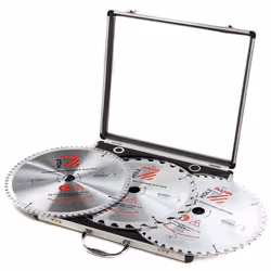 Coffret aluminum alésage 30mm avec bagues de 20mm et 25,4mm 3 lames T.C.T. Ø315mm, 28D, 48D, 72D Caractéristiques techniques ...