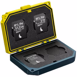 Angelbird Technologies Media Tank, 4 cartes, SD, Aluminium, Noir, Jaune, Résistant à la poussière, Résistant aux chocs, 95 mm