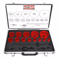 Caractéristiques techniques : Jeu de scies cloches HSS Diamètre : 19/20/22/25/29/32/35/38/44/51/57/64/76 mm Adaptateur 3/8" H ...