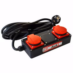 Holzmann ALA2_230V, Noir, Rouge, 2 sortie(s) CA, 4 m, 230 V, 16 A, 50 Hz