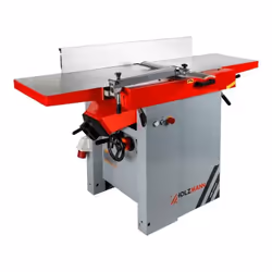 Guide de dégau réglable en aluminium. (1100 x 150 mm) Tables pivotantes en fonte grise. Machine construite pour une grande st ...