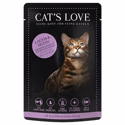 Cat's Love CA00085SC, Adulte, Poulet, Saumon, 85 g, Sans grain, Pas de couleurs artificielles