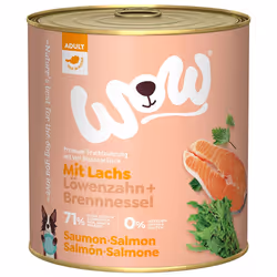 WOW.Pet 9120063681556, Adulte, Toutes races, Saumon, 800 g, Sans sucre, Sans soja