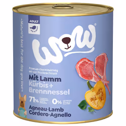 WOW.Pet 9120063681594, Adulte, Toutes races, Agneau, 800 g, Sans sucre, Sans soja