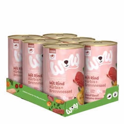 WOW.Pet WJ00400BE pâtée pour chien Ortie, Bœuf, Courge Junior 400 g