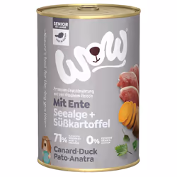 WOW.Pet WS00400DU, Senior, Toutes races, Algues, Canard, Patate douce, 400 g, Sans sucre, Sans soja