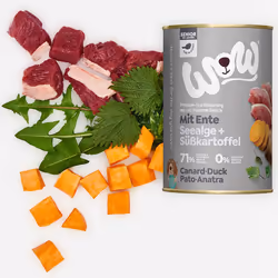 WOW.Pet WS00400DU pâtée pour chien Algues, Canard, Patate douce Senior 400 g