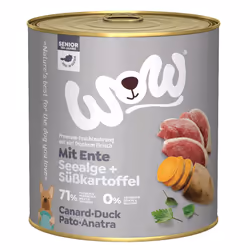 WOW.Pet WS00800DU, Senior, Toutes races, Algues, Canard, Patate douce, 800 g, Sans sucre, Sans soja