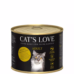 Cat's Love CA00200VT, Adulte, Toutes races, Turquie, Veau, 200 g, Sans grain, Pas de couleurs artificielles