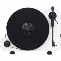 Pro-Ject VT-E R, Tourne-disque entraîné par courroie, Automatique, Blanc, Aluminium, Acier inoxydable, Silicium, Panneaux MDF