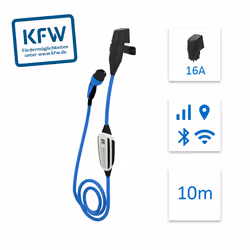NRGkick KfW Select, Type 2, 16 A, Extérieure, 10 m, Surtension, Surchauffe, Sous-tension, IP67