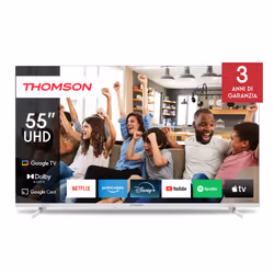 Thomson 55UG4S14W, 139,7 cm (55"), 3840 x 2160 pixels, LED, Smart TV, Wifi, Blanc
