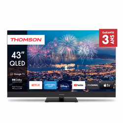 Thomson 43QG6C14, 109,2 cm (43"), 3840 x 2160 pixels, QLED, Smart TV, Wifi, Noir