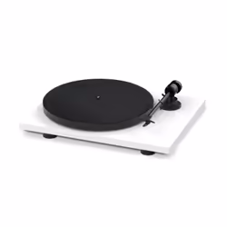 Pro-Ject E1 Phono, Tourne-disque entraîné par courroie, Semi-automatique, Blanc, 33,45 tr/min, 33,45 tr/min, 65 dB