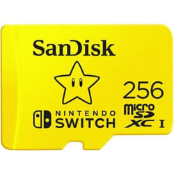 Carte microSDXC - SanDisk - 256 Go - Compatible Nintendo Switch - Vitesse de 100 Mo/s - Jaune