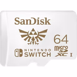 Carte microSDXC - SanDisk - 64 Go - Compatible Nintendo Switch - Vitesse de 100 Mo/s - Rouge