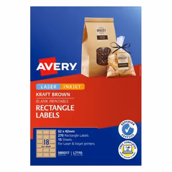 Avery 980017 étiquette à imprimer Marron Imprimante d'étiquette adhésive