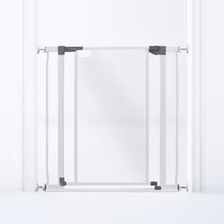Barrière de sécurité à panneau transparent - DREAMBABY - Fonction maintien en position ouverte- Bas anti-chute - Blanc
