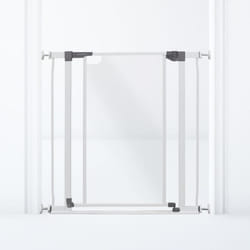 Barrière de sécurité à panneau transparent - DREAMBABY - Fonction maintien en position ouverte- Bas anti-chute - Blanc