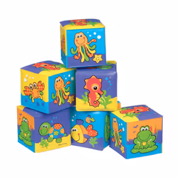 Playgro Cube de bain doux, Jeu de construction pour le bain, Garçon/Fille, 0,5 an(s), Multicolore