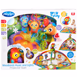 Playgro 0186993, Tapis de gymnastique pour bébé, Barre d'activités, Sonore, Multicolore