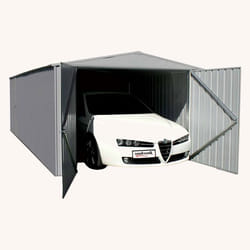 Garage en acier galvanisé gris clair 176 m² Melton - Cerland