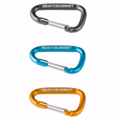 Sea To Summit AABINER3, Mousqueton, Mousqueton à verrou, En forme de D, Aluminium, Acier inoxydable, Bleu, Gris, Orange, 3 pi ...