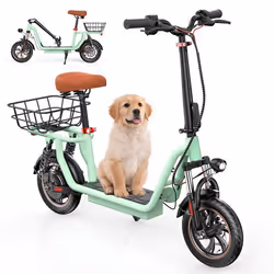 Trottinette Électrique iScooter Vert i12 avec Siège 12 Deux amortisseurs à lavant et à larrière 500W  Autonomie 30-35km 36V7. ...