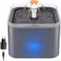 Fontaine à Eau pour Chat Chien 2LFontaine à Fleur pour Chat 3 Modes Distributeur Eau pour Chat Lumière LED Intelligente Gris