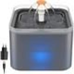 Fontaine à Eau pour Chat Chien 2LFontaine à Fleur pour Chat 3 Modes Distributeur Eau pour Chat Lumière LED Intelligente Gris