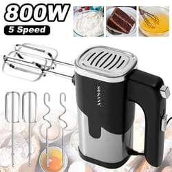 Batteur Electrique Cuisine 800W Puissant5 Vitesses 2 Batteurs + 2 Crochets Démontage 1 Bouton