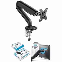 Support Écran PC Ergonomique - Ergomount - Standard Incurvé - 17-32 pouces - Réglable en Hauteur - Noir