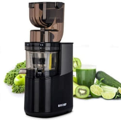 Extracteur de Jus BioChef Atlas Whole Slow Juicer PRO - Puissance maximale de 400W / 40 tr-min Large Ouverture (Noir)