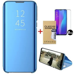 Étui Housse Xiaomi Redmi Note 10 (4G) - Xiaomi - Clear View - Antichoc - Verre Trempé - Bleu