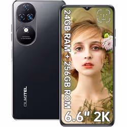 OUKITEL C38 Telephone Portable 24Go + 256Go/ TF 1To Écran 6.6 2K FHD+ 5180mAh 48MP+32MP Android 13 Smartphone Dual SIM 4G Noi ...