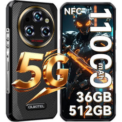 OUKITEL WP35 Pro Smartphone Robuste 5G 36Go+512Go 6.6 FHD+ 11000mAh 64MP Caméra Telephone Incassable Android 14 Dual SIM/NFC Or