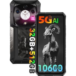 Smartphone Robuste 5G Ulefone Armor 28 Pro 32Go+512Go 10600mAh 667 120Hz Smartphone Caméra AI 64MP 104 sous-écran GPS/NFC Noir
