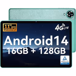 Tablette Tactile 11 Pouces OUKITEL OT11 Android 14 16Go+128Go Octa-Core 5G Wifi 4G SIM 8000mAh Tablette avec Stylet Vert