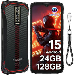 Smartphone Robuste DOOGEE Blade 10 Energy 24GB+128GB 6.56 6150mAh Telephone Incassable Android 15 Dual SIM 4.5G/IP68/NFC Rouge