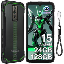 Smartphone Robuste DOOGEE Blade 10 Energy 24GB+128GB 6.56 90Hz 6150mAh Telephone Incassable Android 15 Dual SIM 4.5G/IP68/NFC Vert
