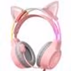 ONIKUMA X15 PRO CAT EARS Casque Gaming RGB Micro Haute Sensibilité - Rose