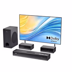 Hiwill A41 Pro Barre de son TV 4.1 - Avec 320W Caisson de Basses Filaire 525 2 Enceintes Surround - Noir