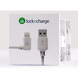 LocknCharge LNC10117, 0,3 m, Lightning, USB A, Mâle, Mâle, Blanc