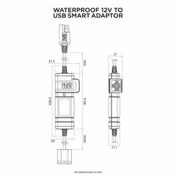 Quad Lock Câble d'alimentation adaptateur intelligent 12V vers USB waterproof - Vue supplémentaire 4