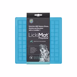 LickiMat Dog Playdate, Carré, Turquoise, Caoutchouc thermoplastique (TPR), Monochromatique, Lavage à la main, Chien