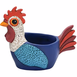 Cache Pot de Fleurs Allen Designs - Coq Résine Hauteur 12 cm - Largeur 14 cm - Profondeur 7 cm Évacuation au dessous avec cap ...