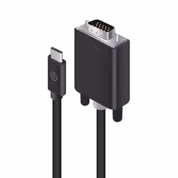 ALOGIC ELUCVG-02RBLK, 2 m, USB Type-C, VGA (D-Sub), Mâle, Mâle, Droit