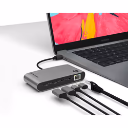 ALOGIC TB3D2DPBL-SGR carte et adaptateur d'interfaces DisplayPort, RJ-45, USB 3.2 Gen 1 (3.1 Gen 1)